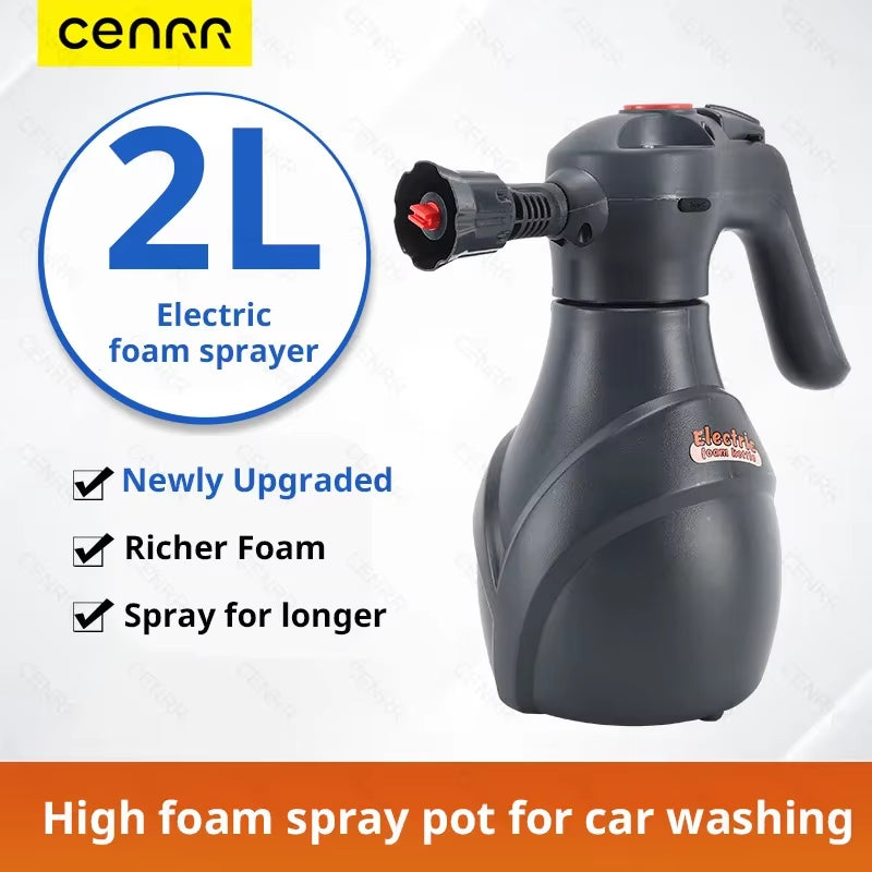 CENRR 2L Professional Electric Foam Sprayer Snow Foam Cannon Handheld Pressure Relief Valve Fully Automatic Car Accessories