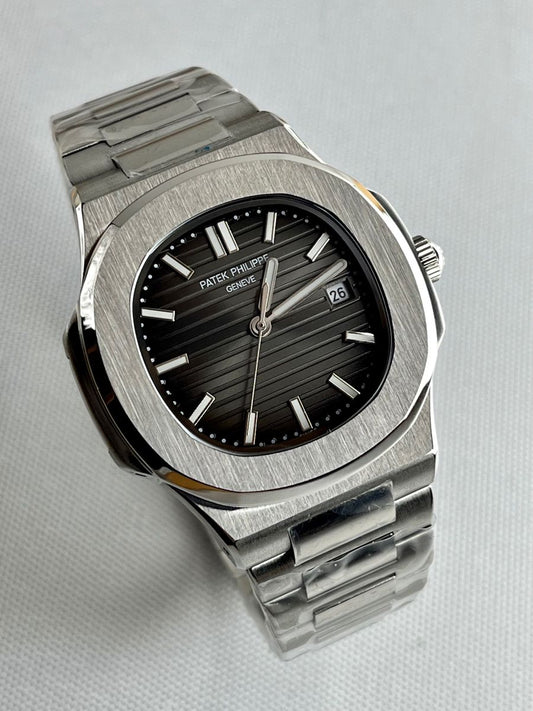 Patek Phillippe Black Silver Dial Watch