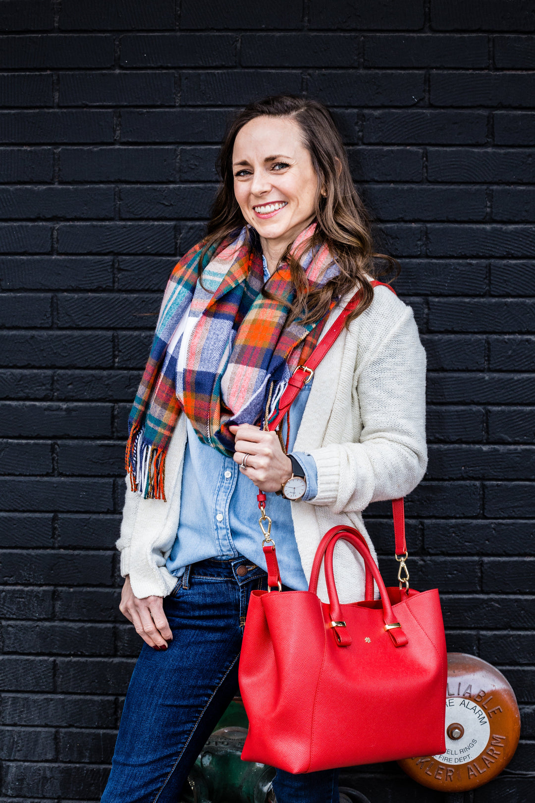 Jane - Red Vegan Leather Satchel - Winklip