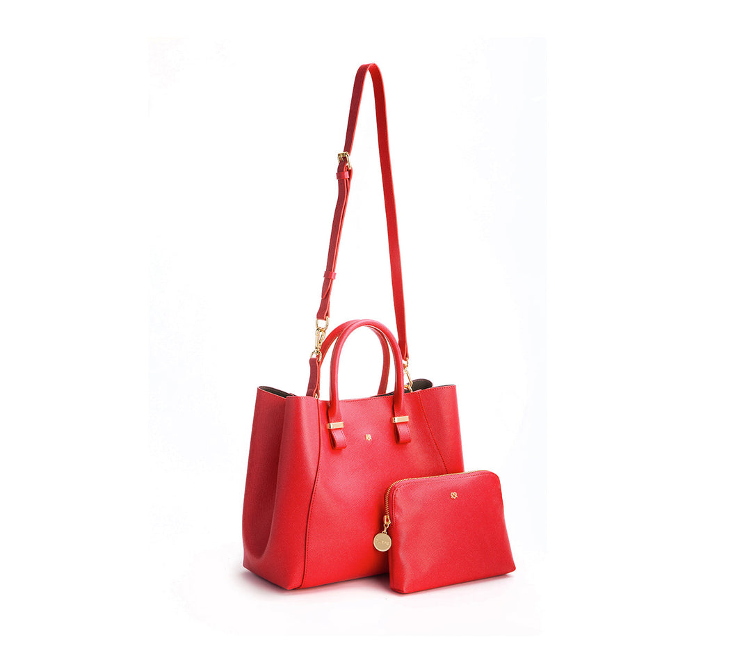 Jane - Red Vegan Leather Satchel - Winklip