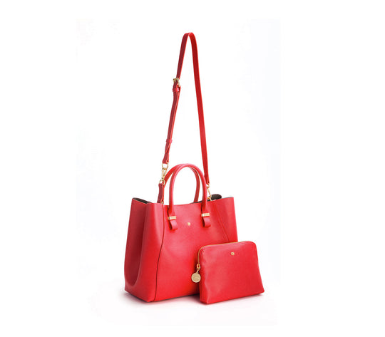Jane - Red Vegan Leather Satchel - Winklip