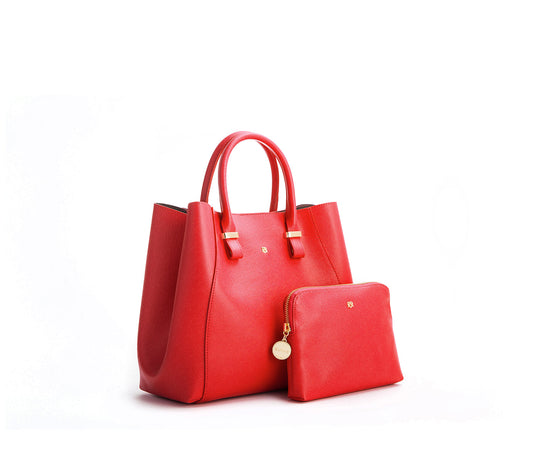 Jane - Red Vegan Leather Satchel - Winklip