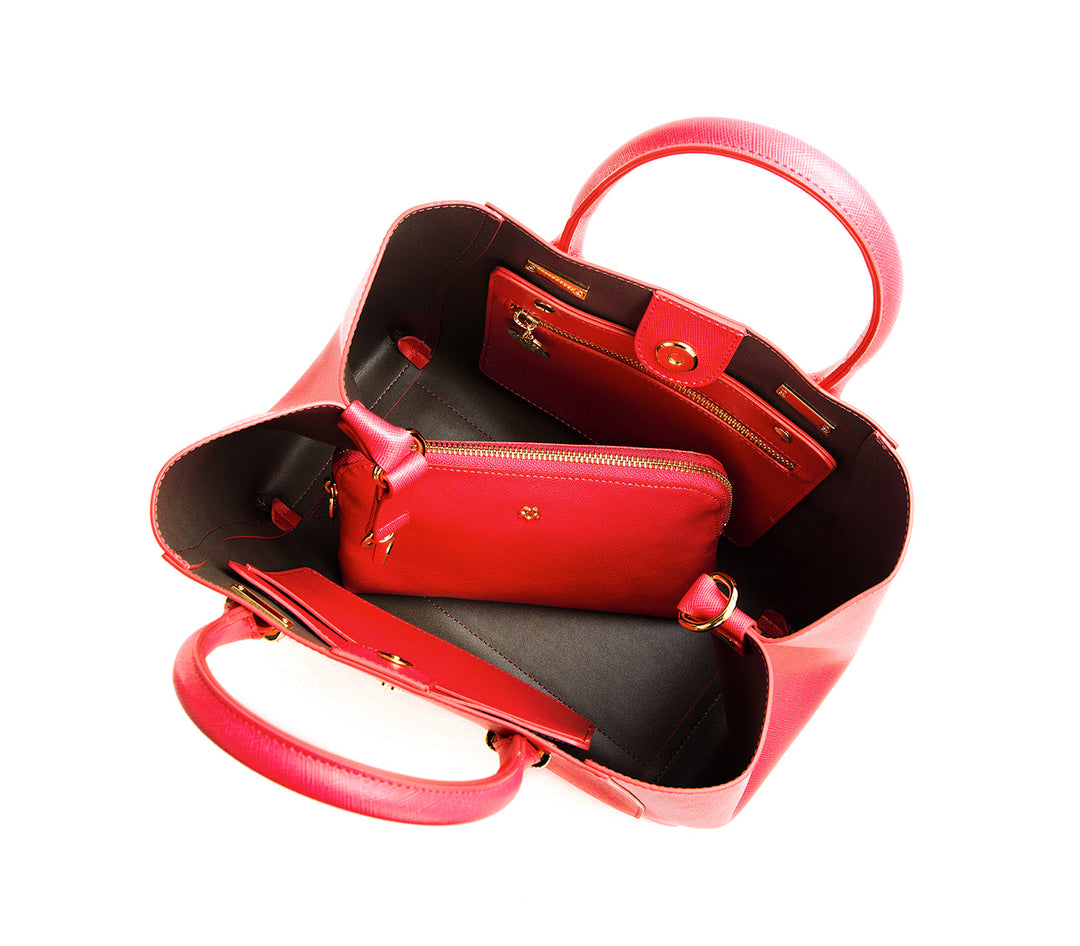 Jane - Red Vegan Leather Satchel - Winklip