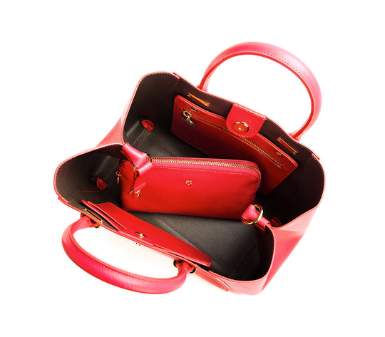 Jane - Red Vegan Leather Satchel - Winklip