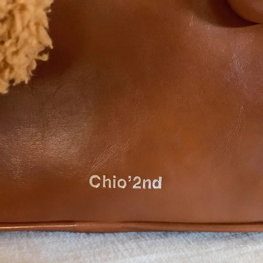 Cute Canvas Mini Bag with Bear Keychain