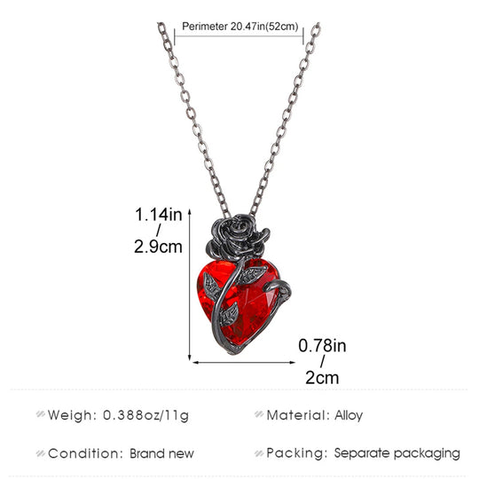 Red Rose Love Necklace  For Women