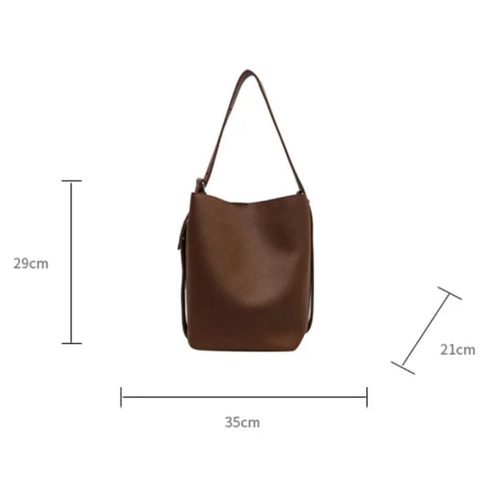 2pcs/Set Retro Small Solid Color Leather Shoulder Bags for Women 2025