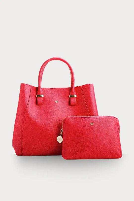 Jane - Red Vegan Leather Satchel - Winklip